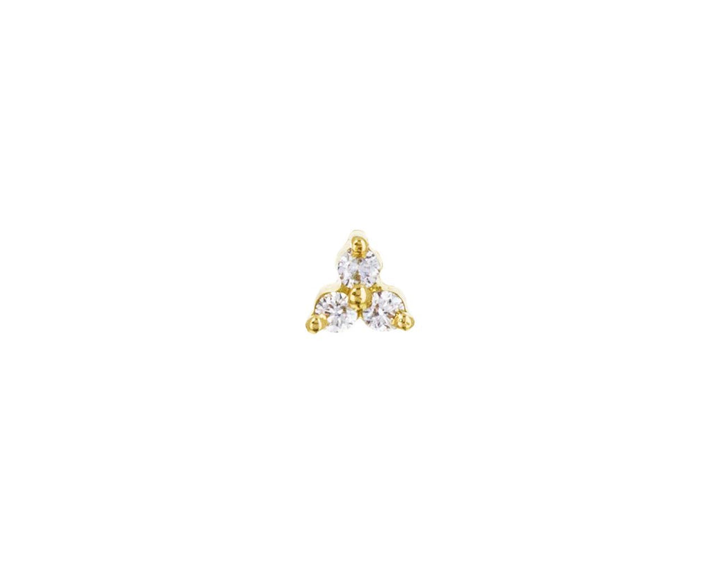 Yellow Gold Diamond Trinity SINGLE Earring - TWISTonline 