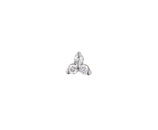 White Gold Diamond Trinity SINGLE Stud - TWISTonline 