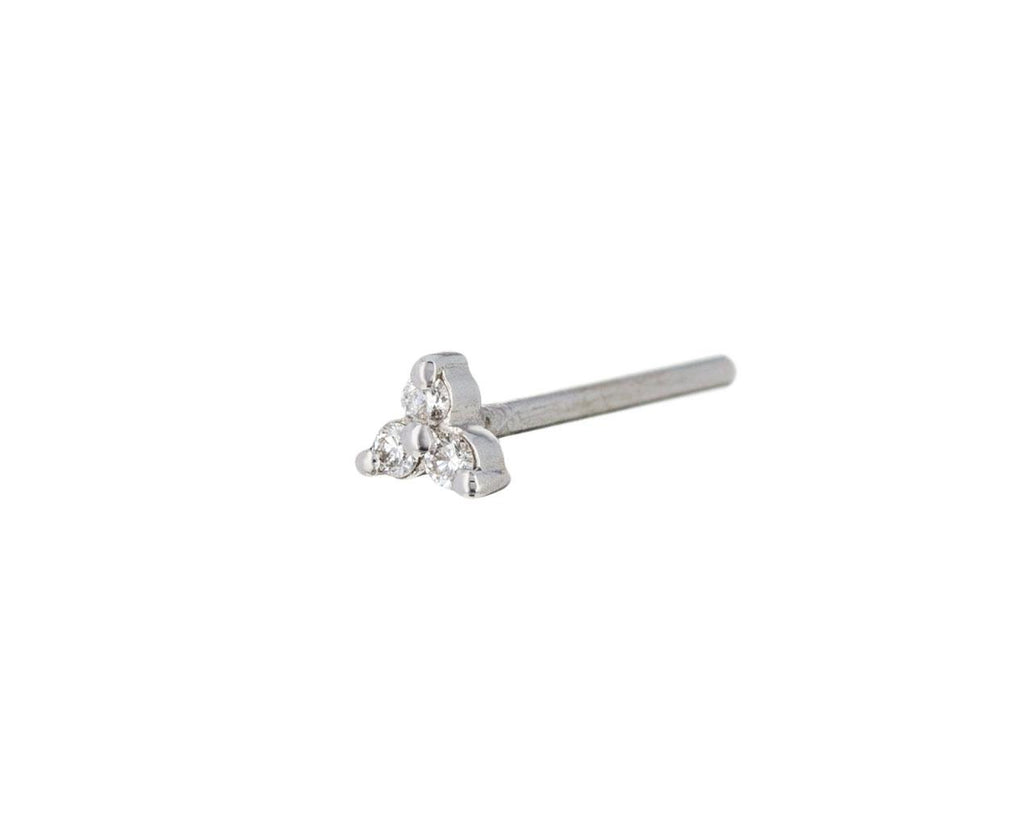 White Gold Diamond Trinity SINGLE Stud - TWISTonline 