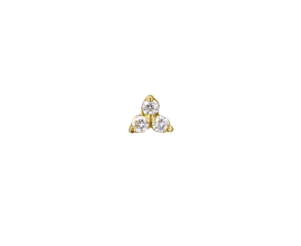 Yellow Gold Diamond Trinity SINGLE Stud - TWISTonline 