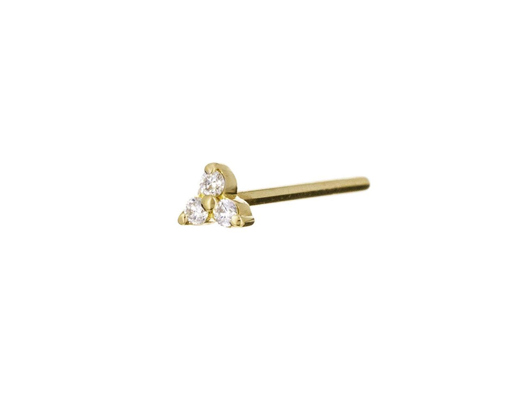 Yellow Gold Diamond Trinity SINGLE Stud - TWISTonline 