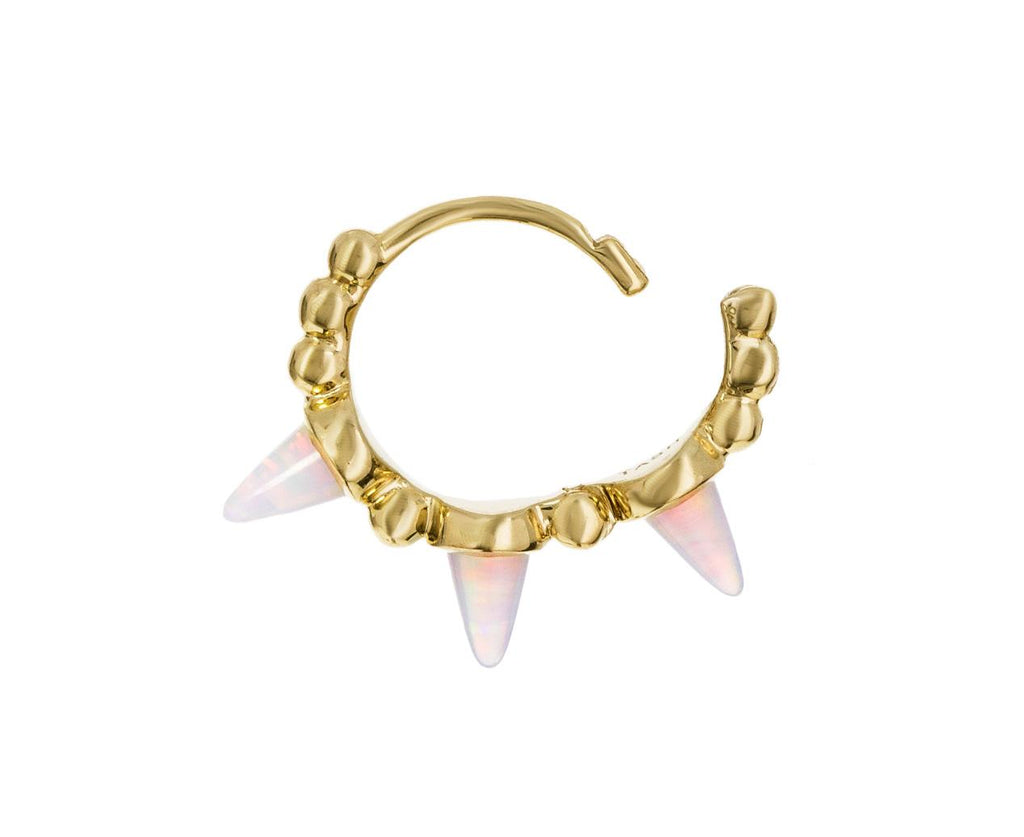 5/16 Granulated Triple Opal Spike SINGLE Hoop - TWISTonline 