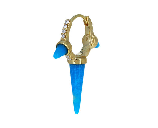 5/16 Turquoise Triple Long Spike Diamond SINGLE Hoop