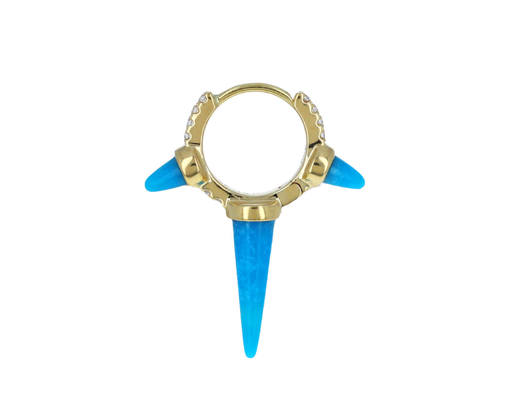 5/16 Turquoise Triple Long Spike Diamond SINGLE Hoop
