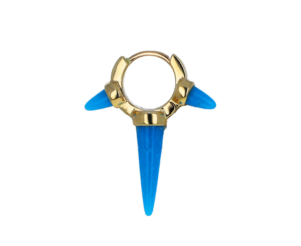 1/4 Turquoise Triple Long Spike SINGLE Hoop