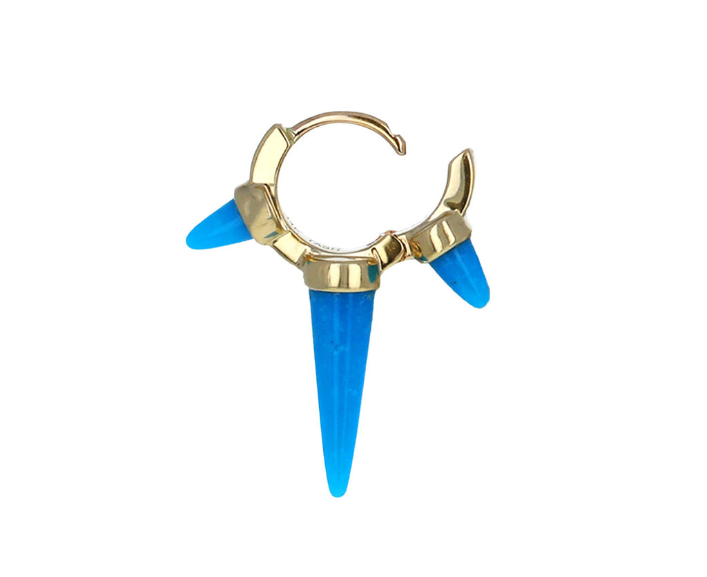 1/4 Turquoise Triple Long Spike SINGLE Hoop