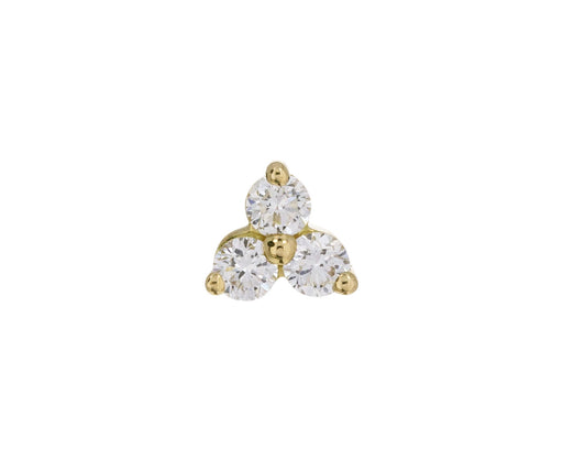 Yellow Gold Diamond Trinity SINGLE Stud - TWISTonline 