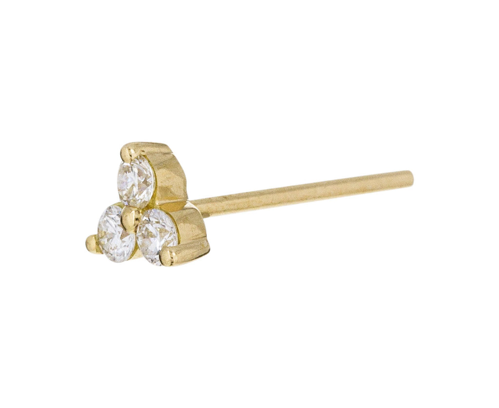 Yellow Gold Diamond Trinity SINGLE Stud - TWISTonline 