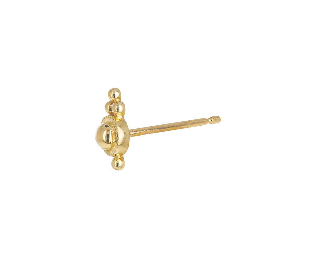 Yellow Gold Four Ball Trinity SINGLE Stud Earring