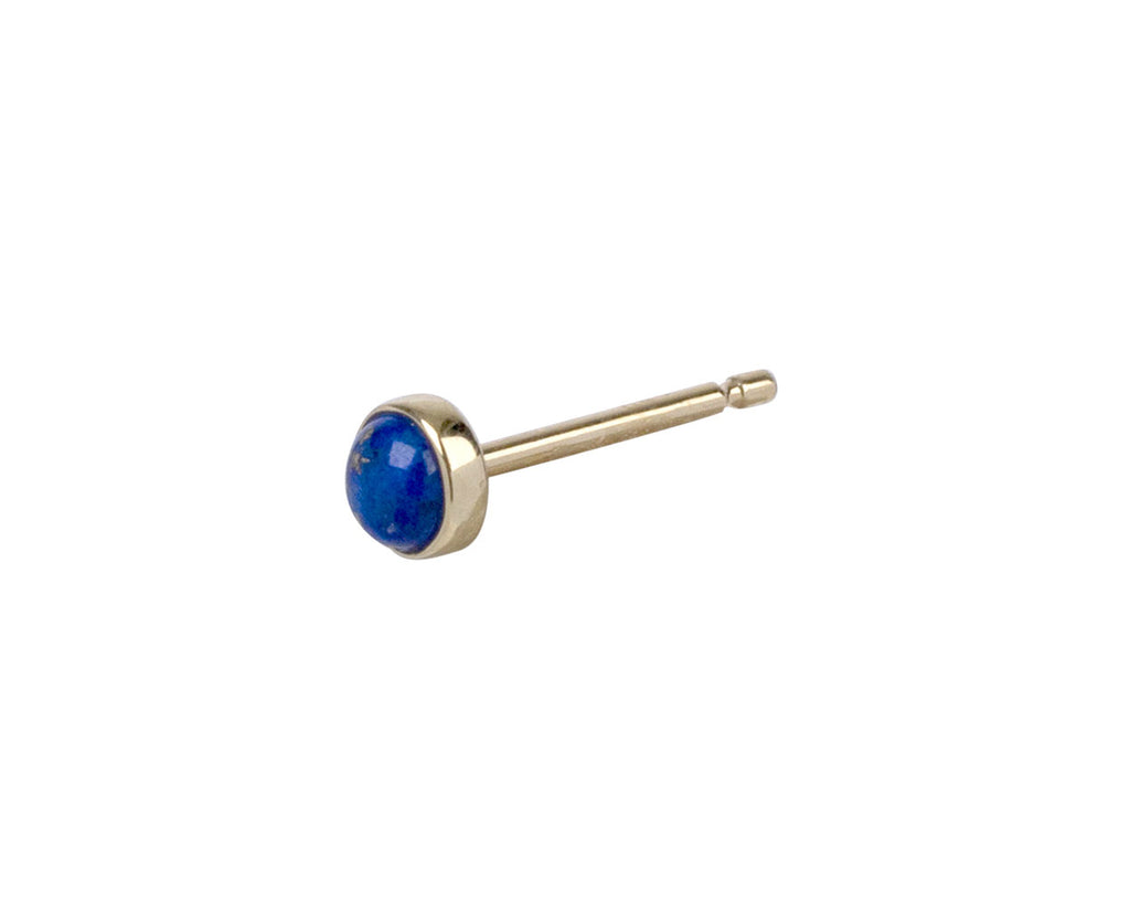 3mm Yellow Gold Lapis SINGLE Stud
