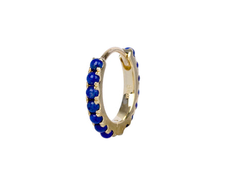 5/16 Yellow Gold Lapis Eternity SINGLE Hoop