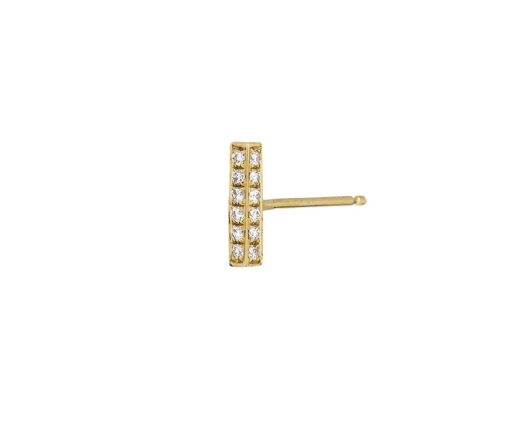 7mm Pavé Diamond Square Bar SINGLE Stud - TWISTonline 
