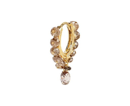 Maria Tash 5/16 Yellow Gold Champagne Diamond Coronet SINGLE Hoop