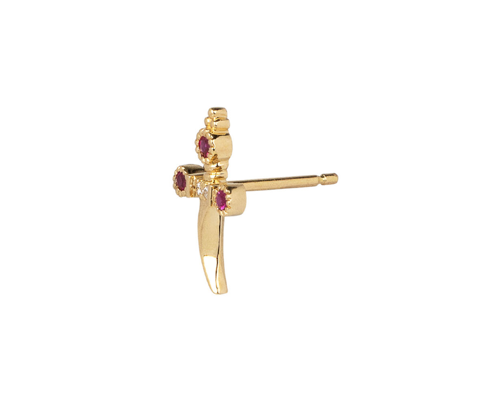 Maria Tash Ruby Dagger SINGLE Stud (RIGHT) Side