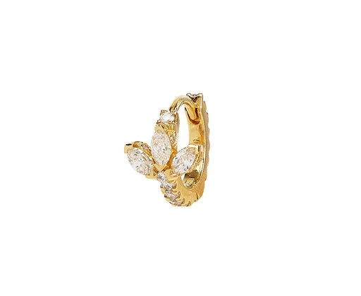 Maria Tash 1/4 Yellow Gold Diamond Lotus Eternity SINGLE Hoop