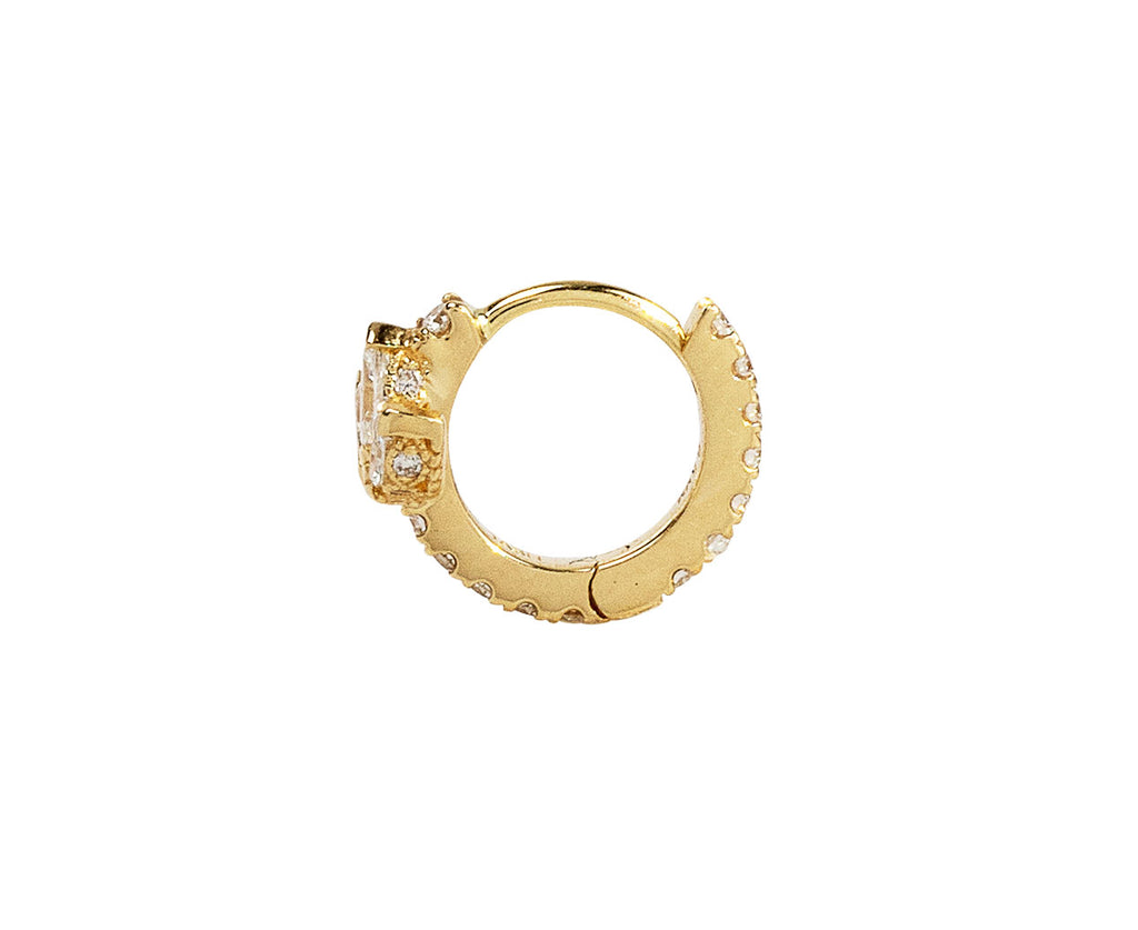 Maria Tash 1/4 Yellow Gold Diamond Lotus Eternity SINGLE Hoop Side