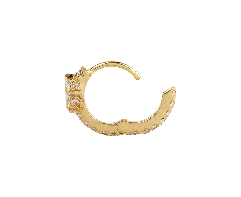Maria Tash 1/4 Yellow Gold Diamond Lotus Eternity SINGLE Hoop Open