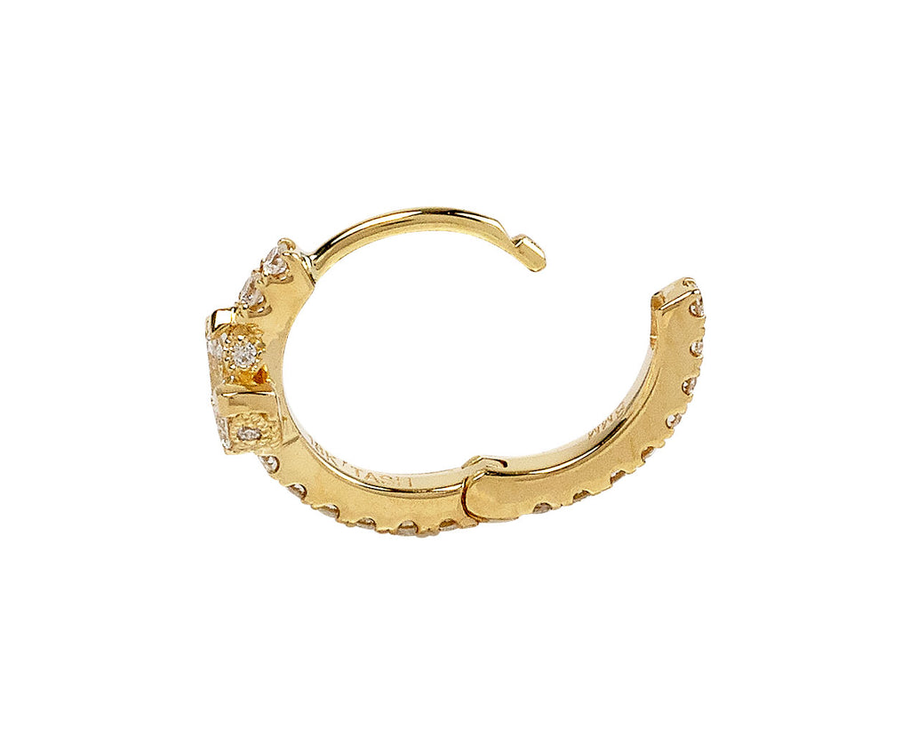 Maria Tash 5/16 Yellow Gold Diamond Lotus Eternity SINGLE Hoop Open