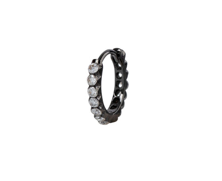 Maria Tash 5/16 Blackened Gold Invisible Set Diamond Eternity SINGLE Hoop Earring