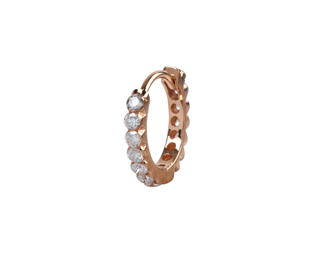 Maria Tash 5/16 Rose Gold Invisible Set Diamond Eternity SINGLE Hoop Earring