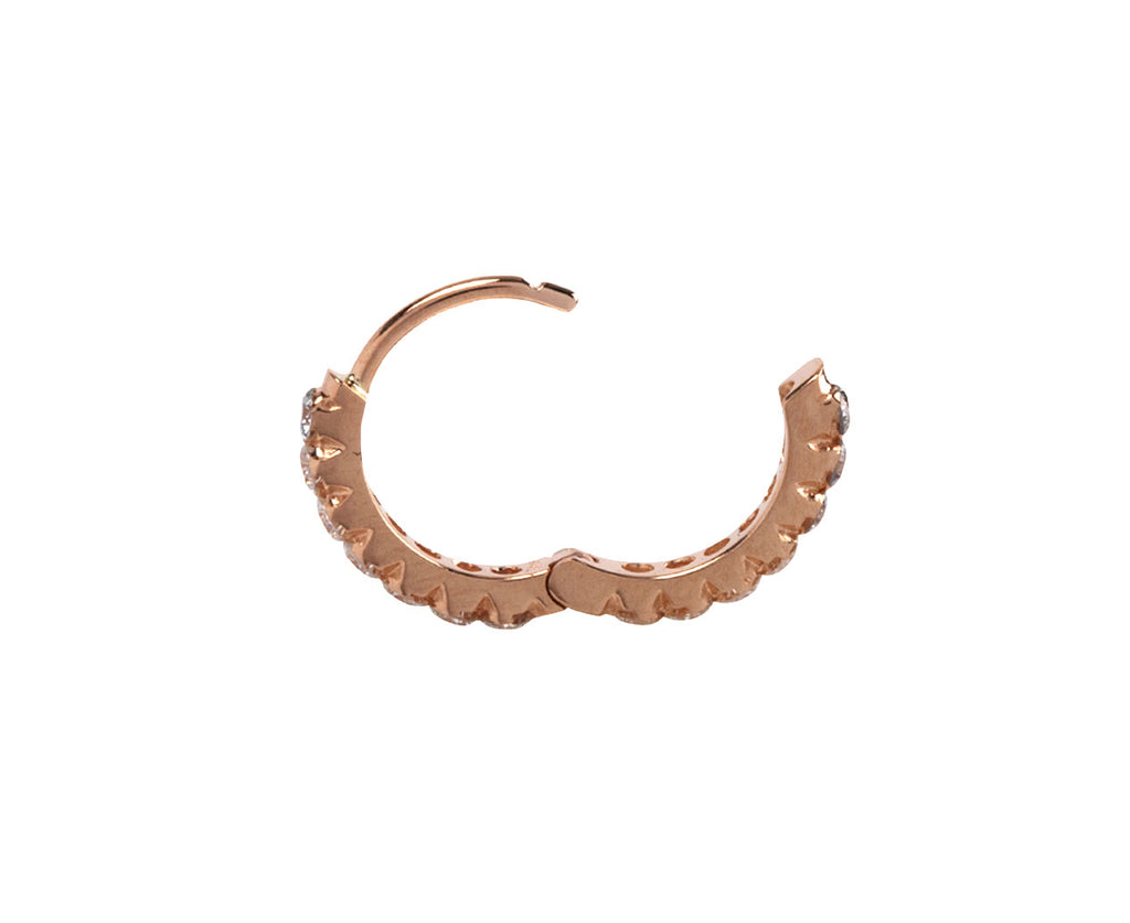 Maria Tash 5/16 Rose Gold Invisible Set Diamond Eternity SINGLE Hoop Earring Clasp Open