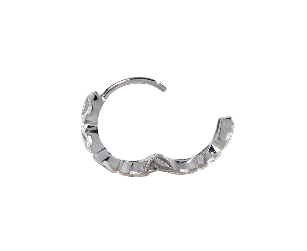 Maria Tash 5/16 White Gold Invistible Set Marquise Diamond Eternity SINGLE Hoop Earring Open