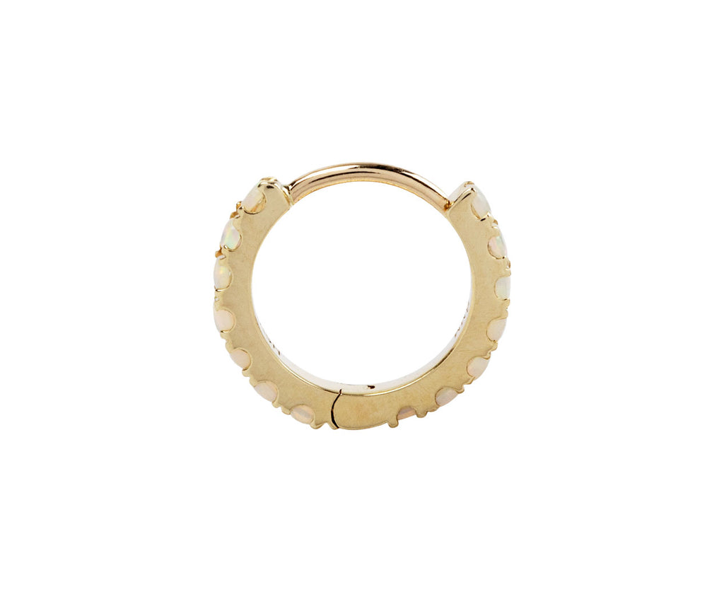 Maria Tash 5/16 Yellow Gold Opal Eternity SINGLE Hoop Earring Side