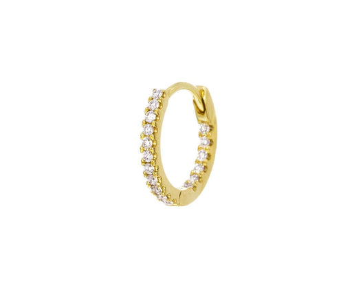 5/16 Yellow Gold Diamond Eternity SINGLE Hoop - TWISTonline 