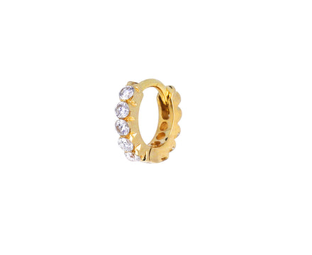 3/16 Yellow Gold Invisible Set Diamond Eternity SINGLE Hoop