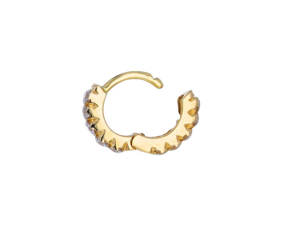 3/16 Yellow Gold Invisible Set Diamond Eternity SINGLE Hoop