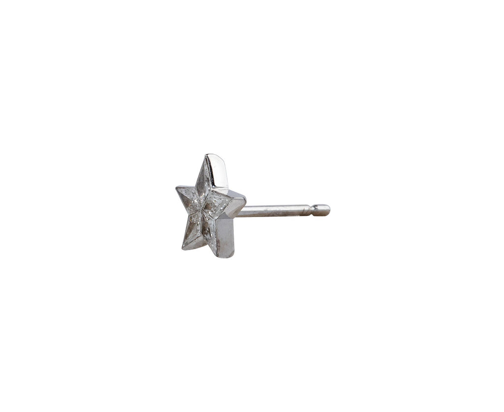 Maria Tash 7mm Invisible Set Diamond Star SINGLE Stud Earring Side View