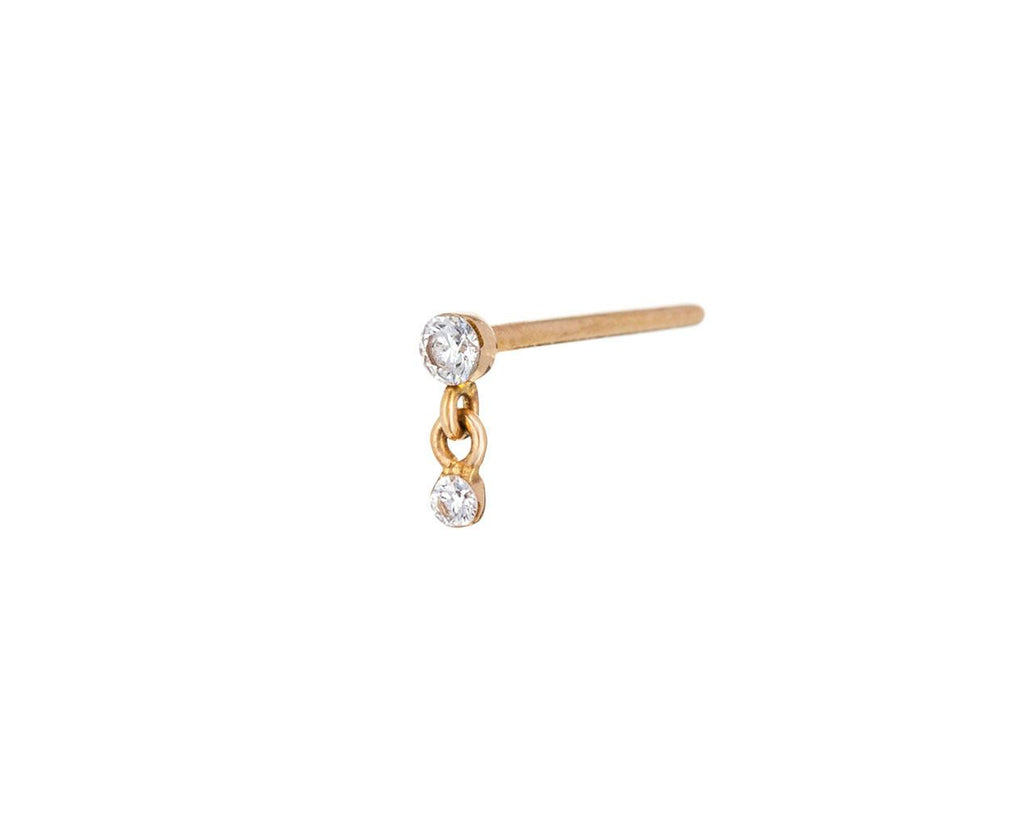 Invisible Set Diamond Dangle SINGLE Stud - TWISTonline 