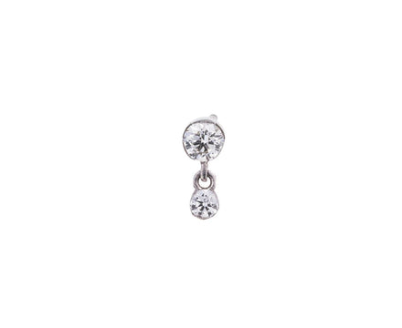 3mm-2mm Invisible Set Diamond Dangle SINGLE Stud - TWISTonline 