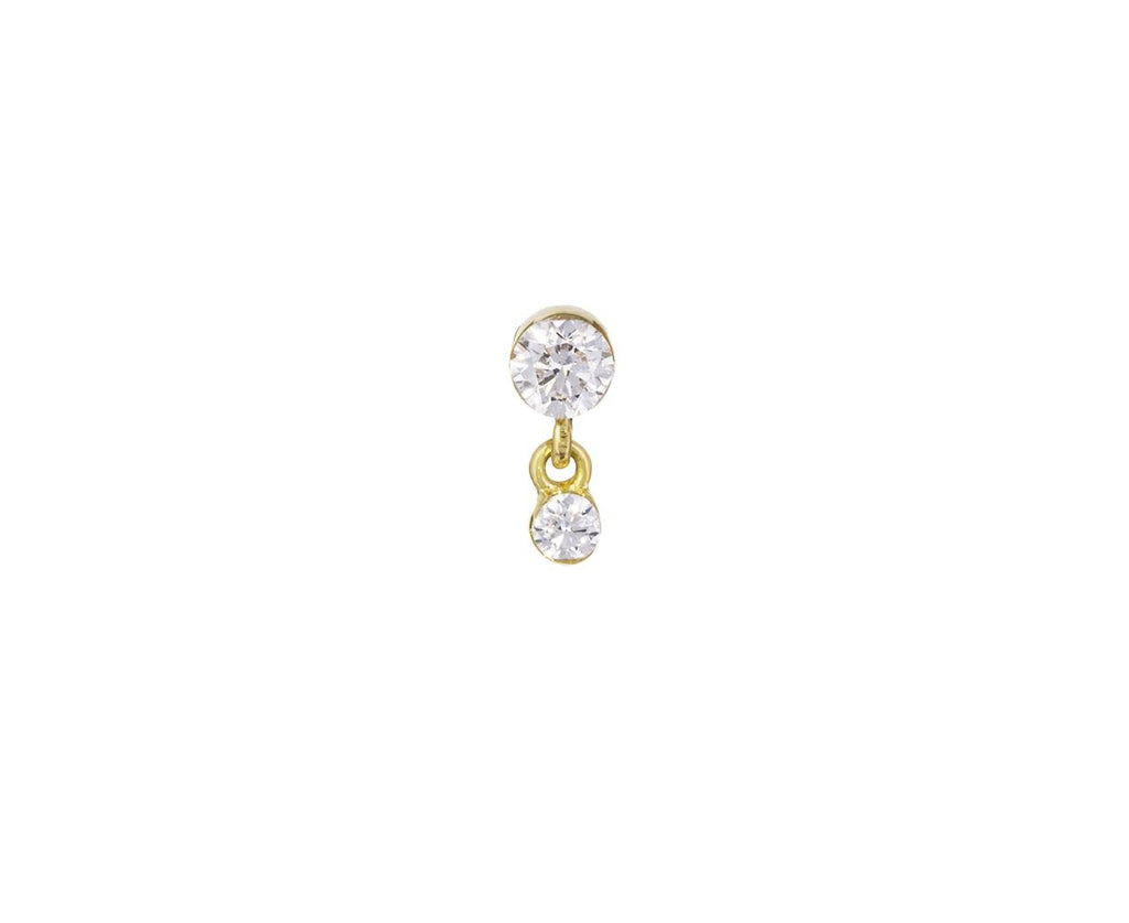 Invisible Set Diamond Dangle SINGLE Stud - TWISTonline 