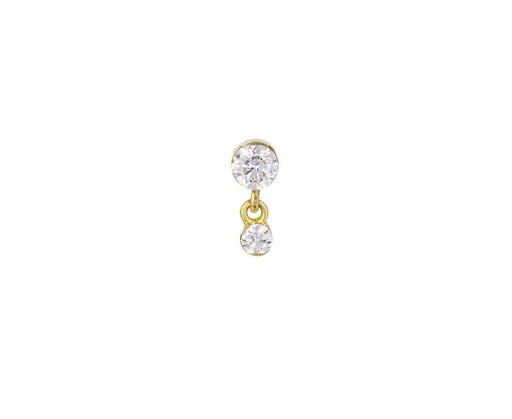 Invisible Set Diamond Dangle SINGLE Stud - TWISTonline 