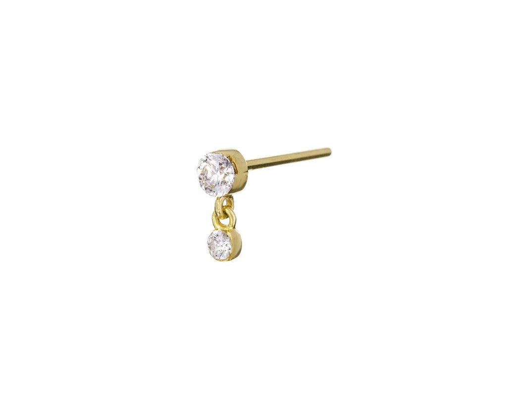 Invisible Set Diamond Dangle SINGLE Stud - TWISTonline 