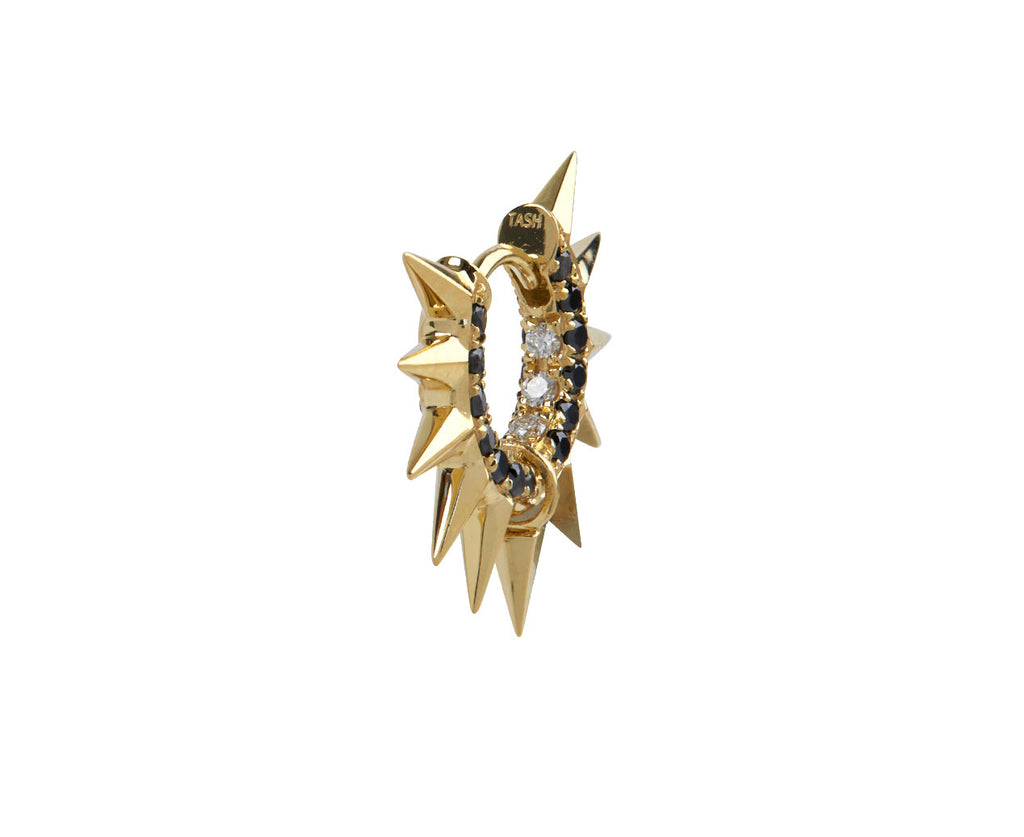 Maria Tash 1/4 Black and White Diamond Mohawk SINGLE Hoop Earring