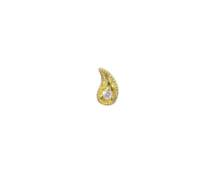 Yellow Gold Diamond Paisley SINGLE Left Earring - TWISTonline 