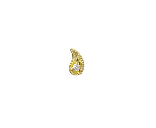 Yellow Gold Diamond Paisley SINGLE Left Earring - TWISTonline 