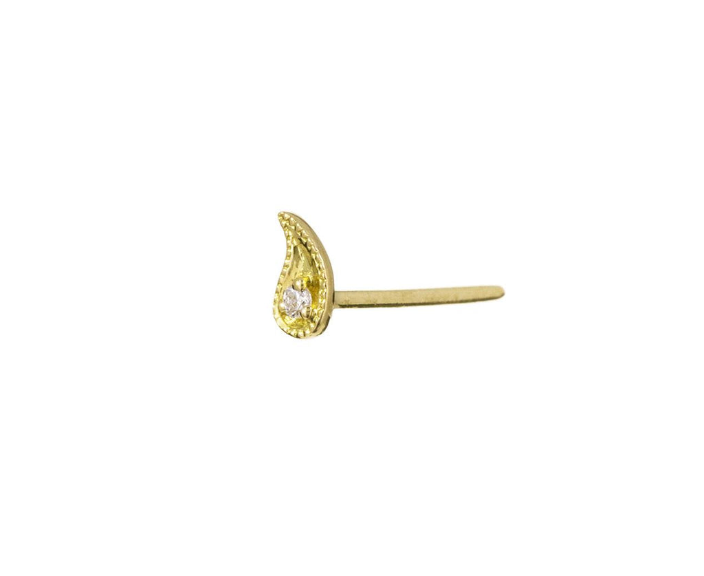 Yellow Gold Diamond Paisley SINGLE Left Earring - TWISTonline 