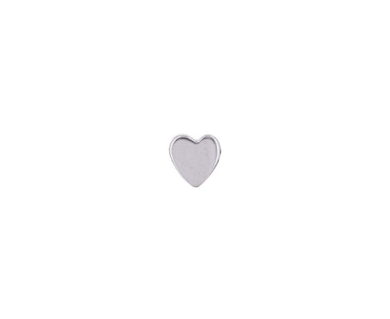 White Gold SINGLE Heart Stud - TWISTonline 