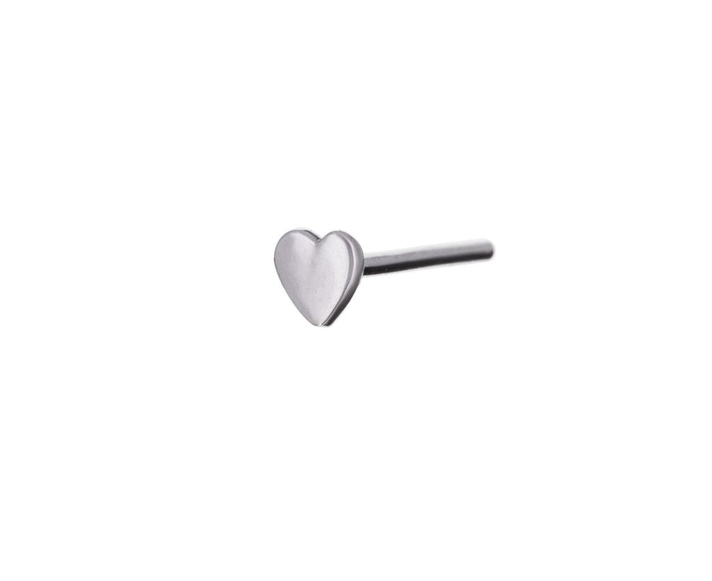 White Gold SINGLE Heart Stud - TWISTonline 