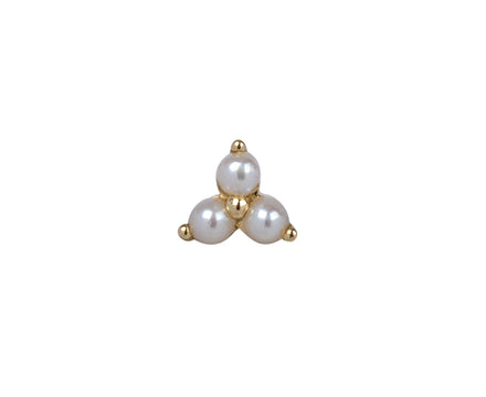 5mm Trinity Pearl SINGLE Stud Earring