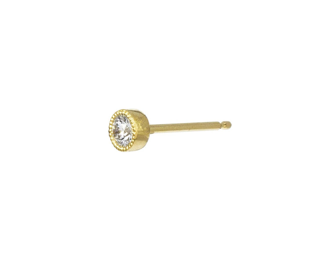 2.5mm Scalloped Set Diamond SINGLE Stud - TWISTonline 