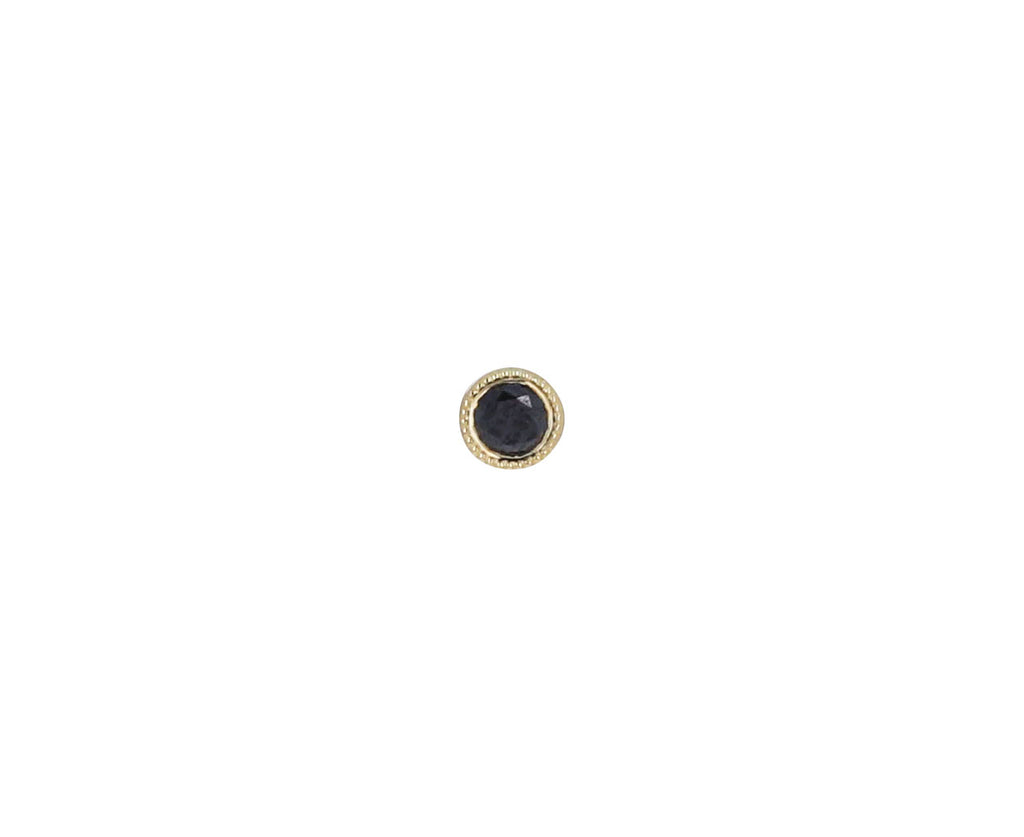 2mm Black Diamond Scalloped Set SINGLE Stud