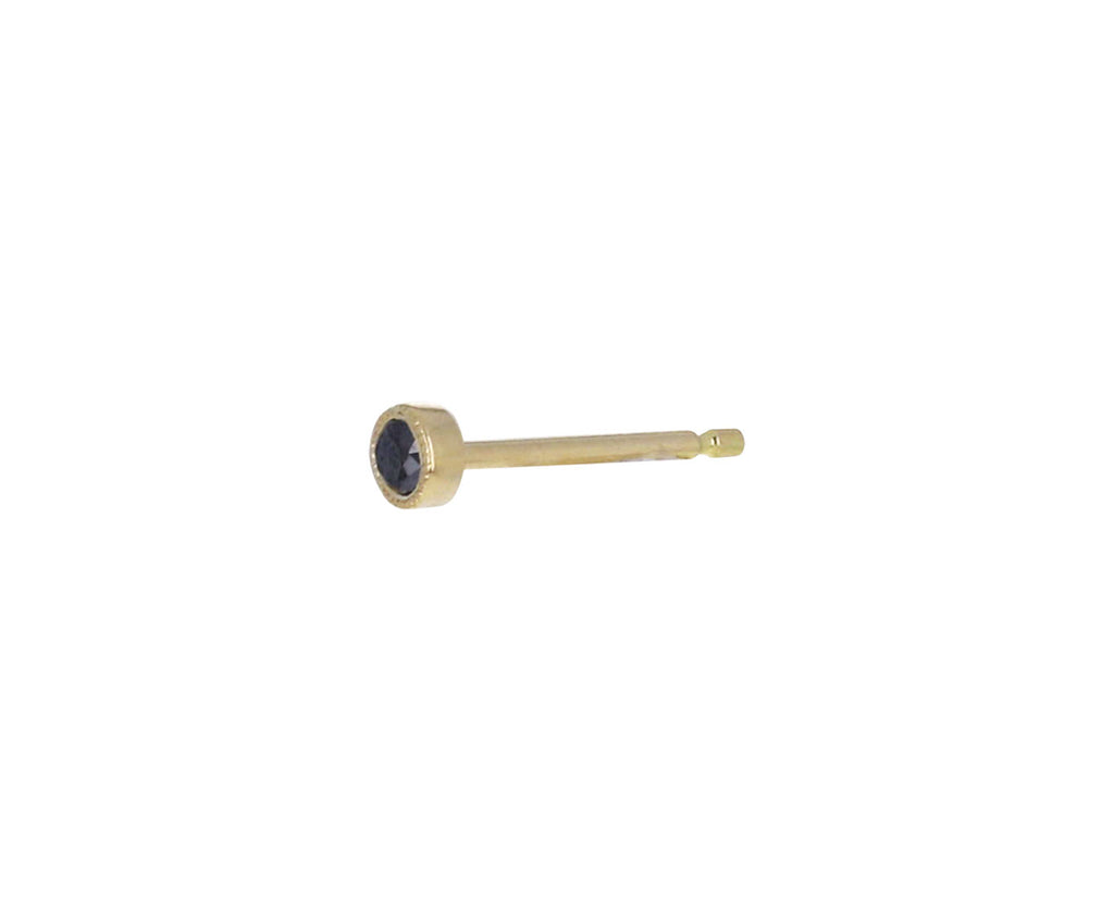 2mm Black Diamond Scalloped Set SINGLE Stud