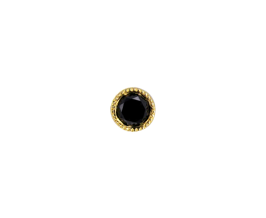 3mm Black Diamond Scalloped Set SINGLE Stud