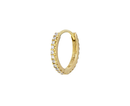 5/16 Yellow Gold White Diamond Eternity SINGLE Hoop - TWISTonline 