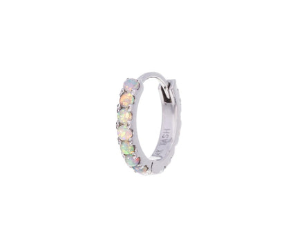 5/16 White Gold Opal Eternity SINGLE Hoop - TWISTonline 