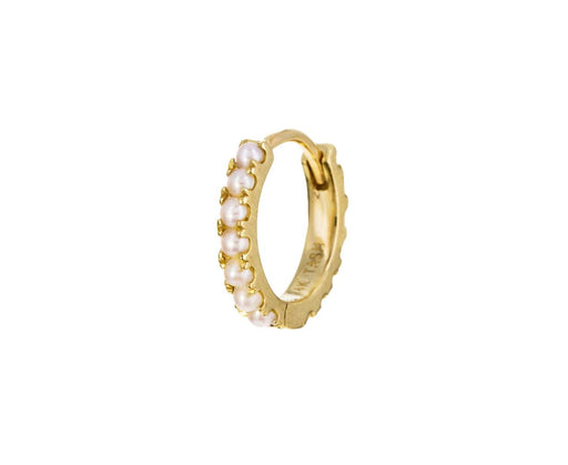 5/16 Yellow Gold Akoya Pearl Eternity SINGLE Hoop - TWISTonline 